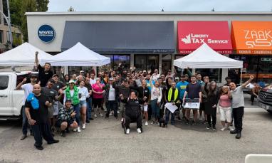 Individuals gathered outside to celebrate Recovery Day for Indigenous Peoples