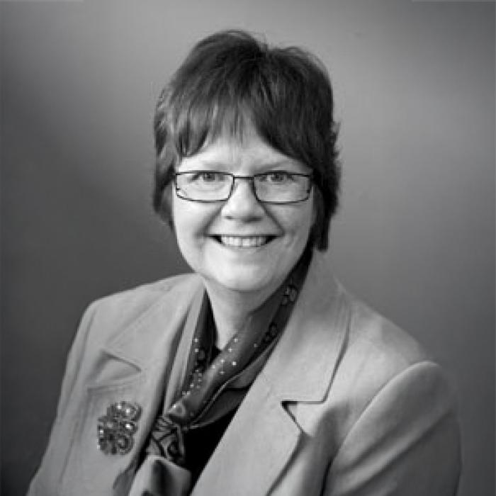 Loranne Brown in black and white headshot